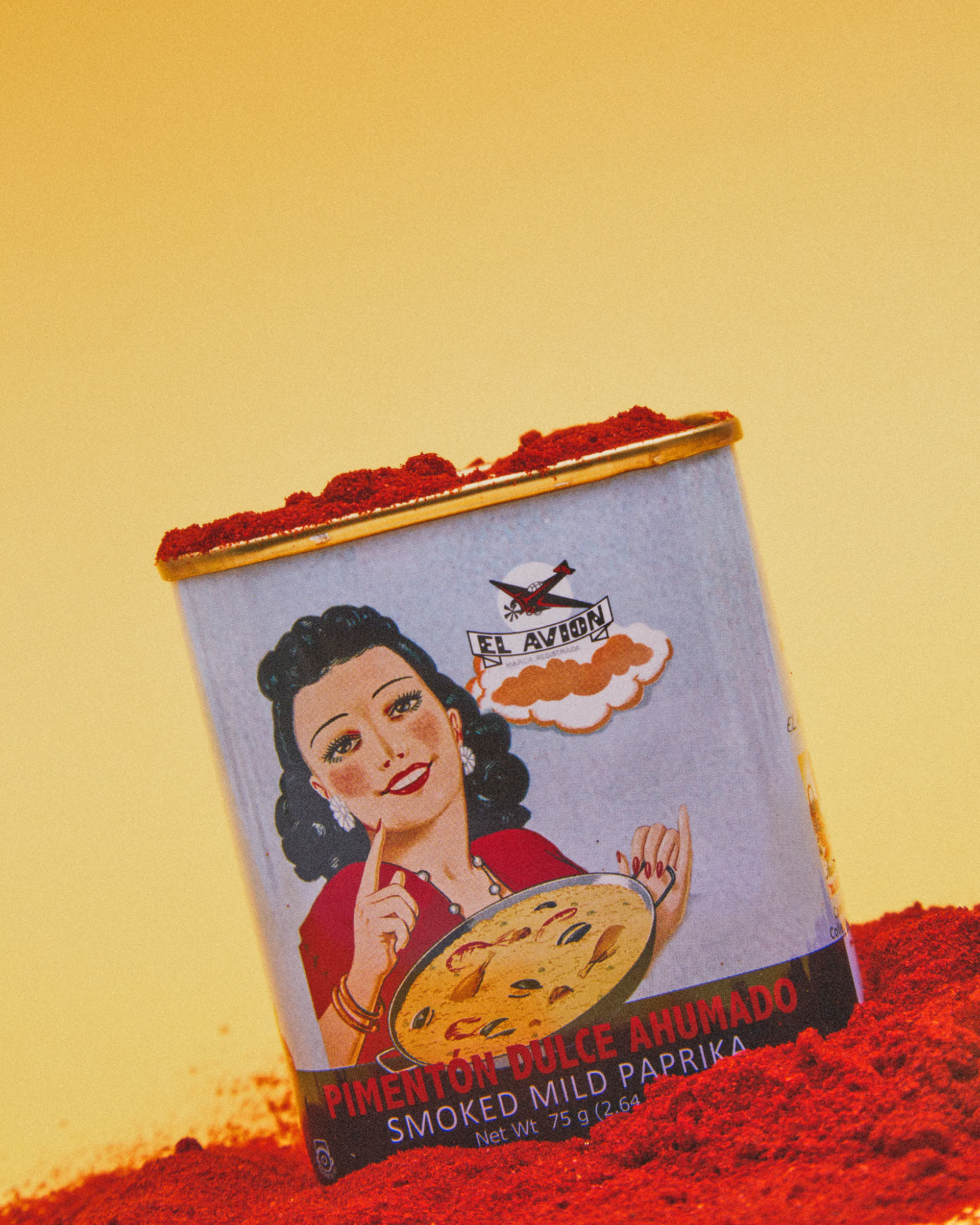 Poudre de Paprika Fumé doux - épices à paella en boite vintage - 160g